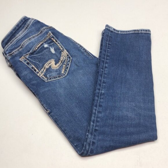 SILVER SUKI MID-RISE CAPRI JEANS 25x25 - Picture 2 of 11